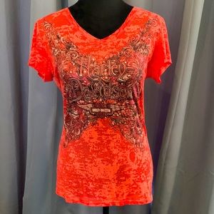 Gorgeous form-fitting Medium burn-out T-shirt HARLEY DAVIDSON. BRAND NEW!